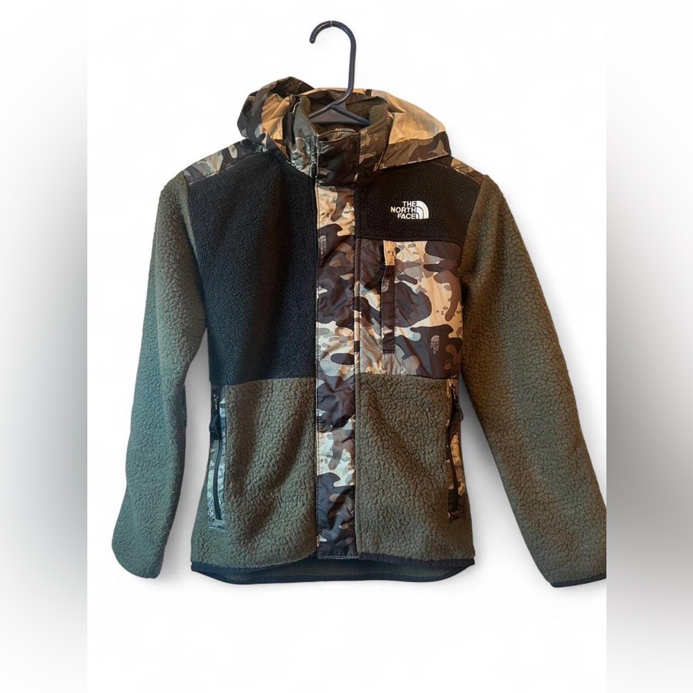 The North Face Black and Gray Camo Jacket